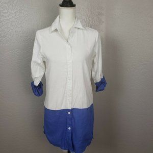 Tommy Bahama Linen Blend Tunic Top Button Front XS